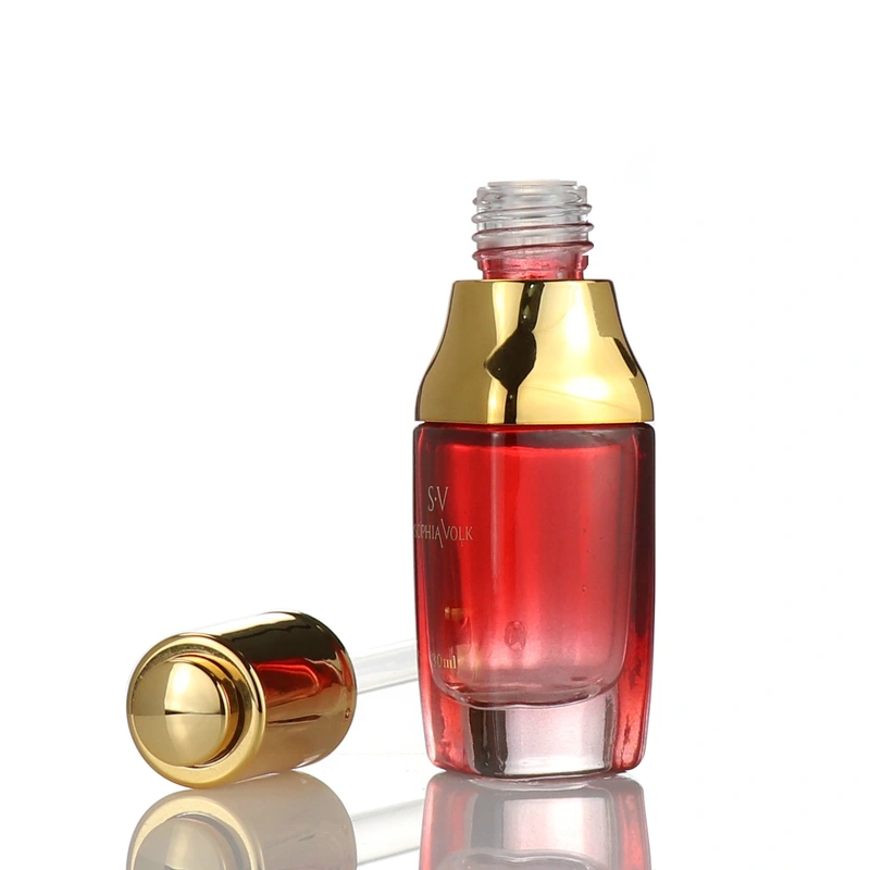 Skincare Packaging Empty push head essential oil glass dropper Bottle