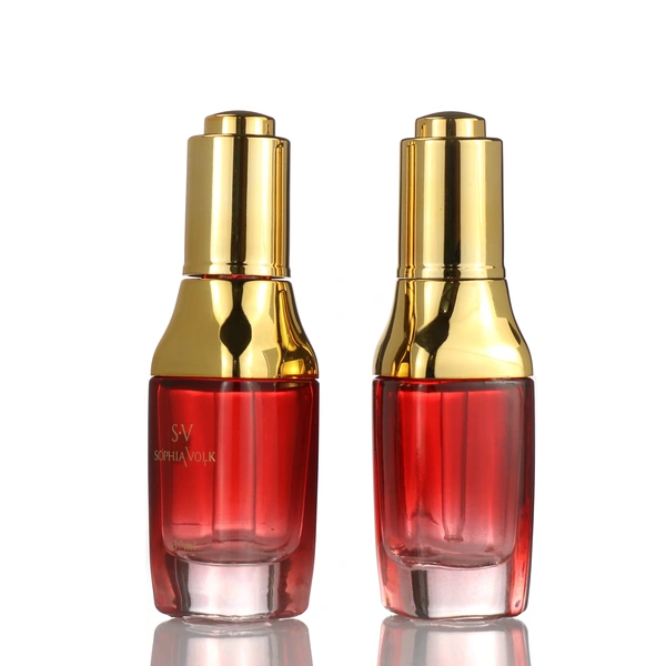 Skincare Packaging Empty push head essential oil glass dropper Bottle