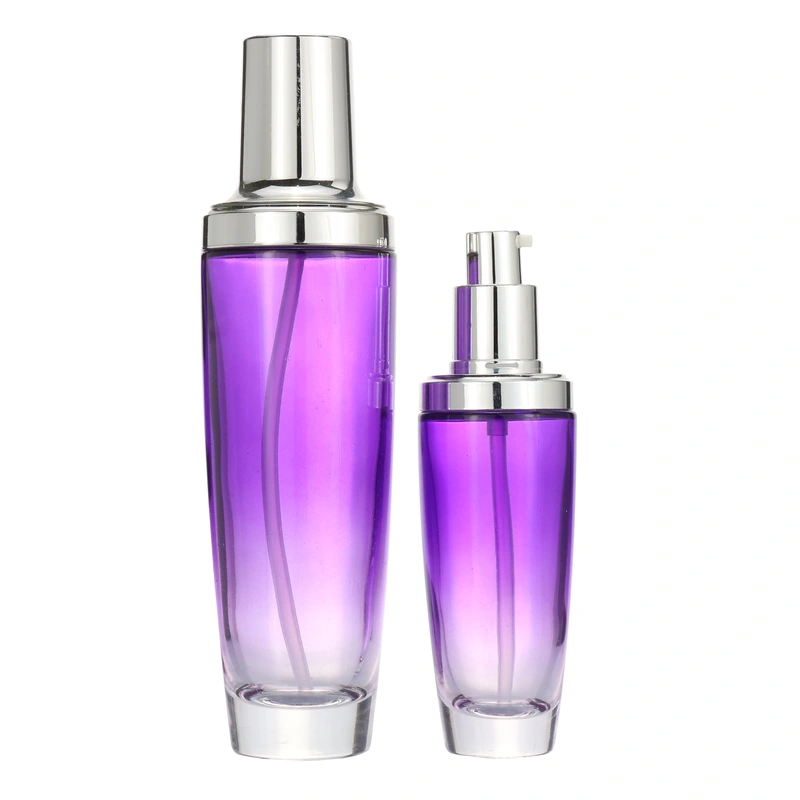 40ml 100ml glass pump bottle and glass jar for cosmetic packaging set