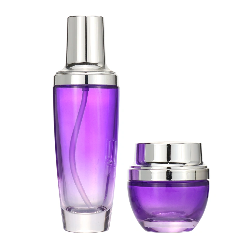 40ml 100ml glass pump bottle and glass jar for cosmetic packaging set