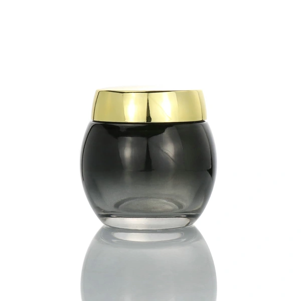 Factory Customized Cosmetic frosted glass cream jars with lid