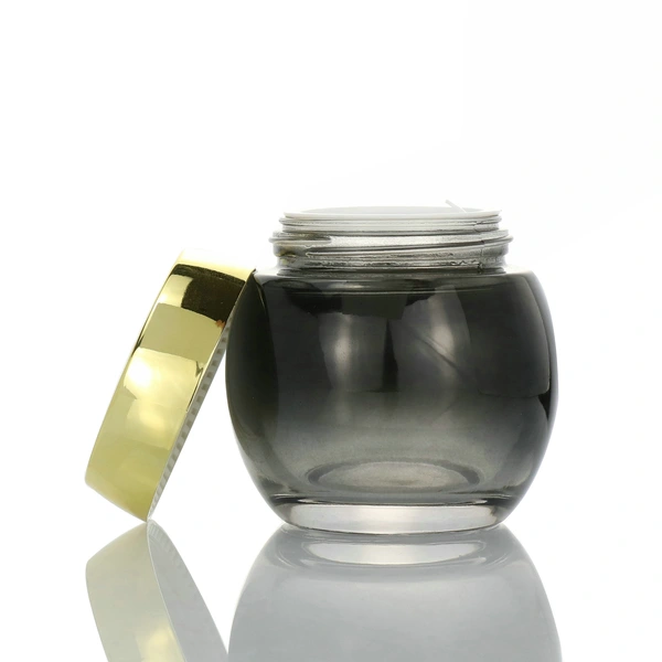 Factory Customized Cosmetic frosted glass cream jars with lid