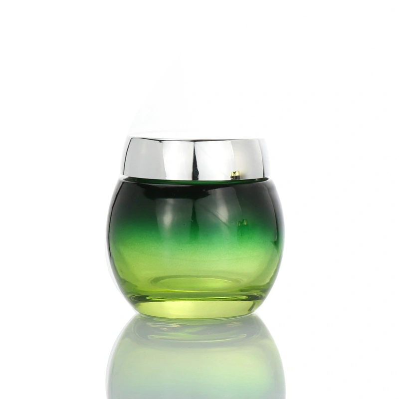 Factory Customized Cosmetic frosted glass cream jars with lid