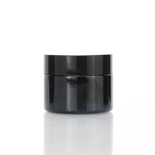 Amber shoulder glass cream jar cosmetic packaging container with lid