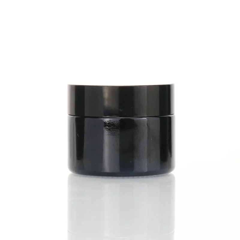 Amber shoulder glass cream jar cosmetic packaging container with lid