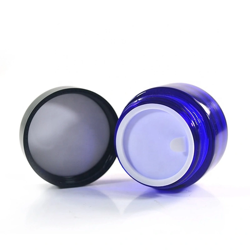 50g 100g Matte Clear Frosted Glass cream jar for sale with plastic lid