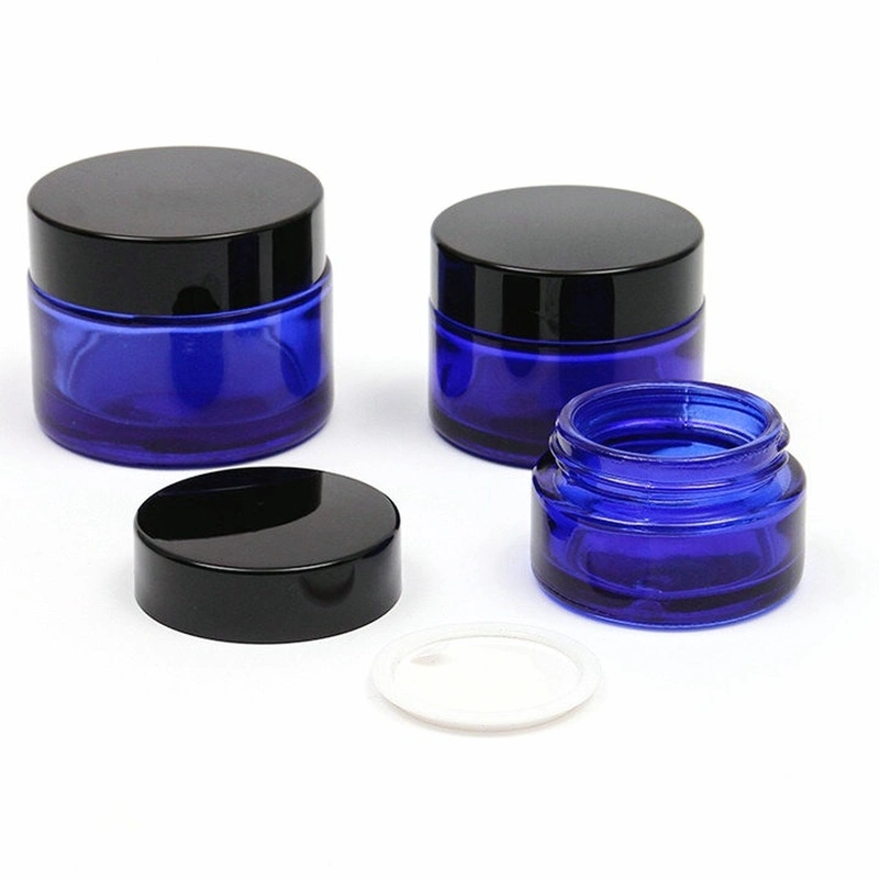 50g 100g Matte Clear Frosted Glass cream jar for sale with plastic lid