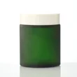 100g Cream Jar Clear Matte Green Glass Face Cream Jar with black Lid
