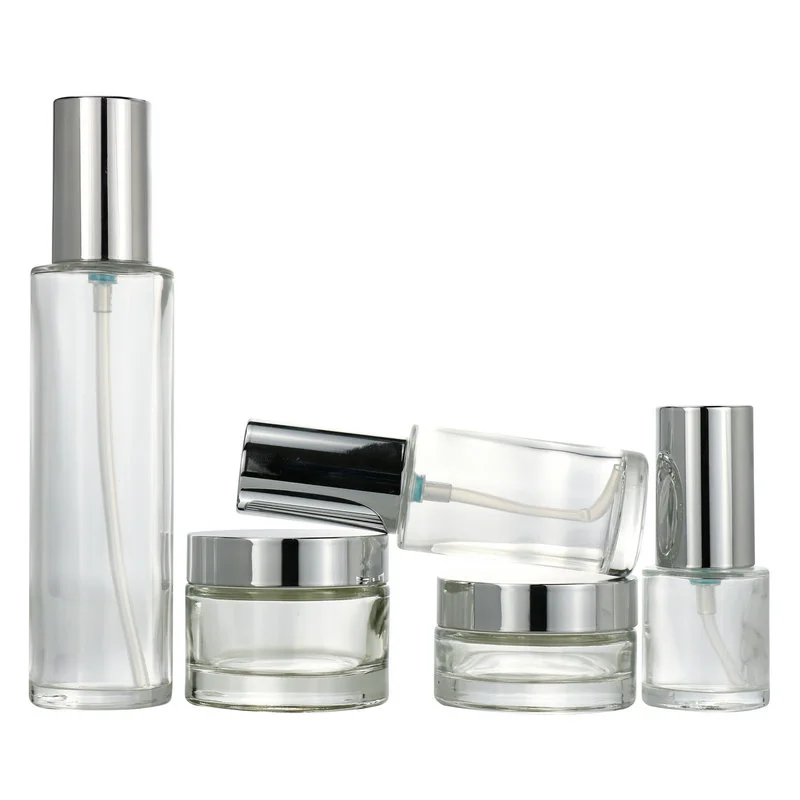 Frosted Glass Spray Bottle 100ml Skincare Cream Jar 30g