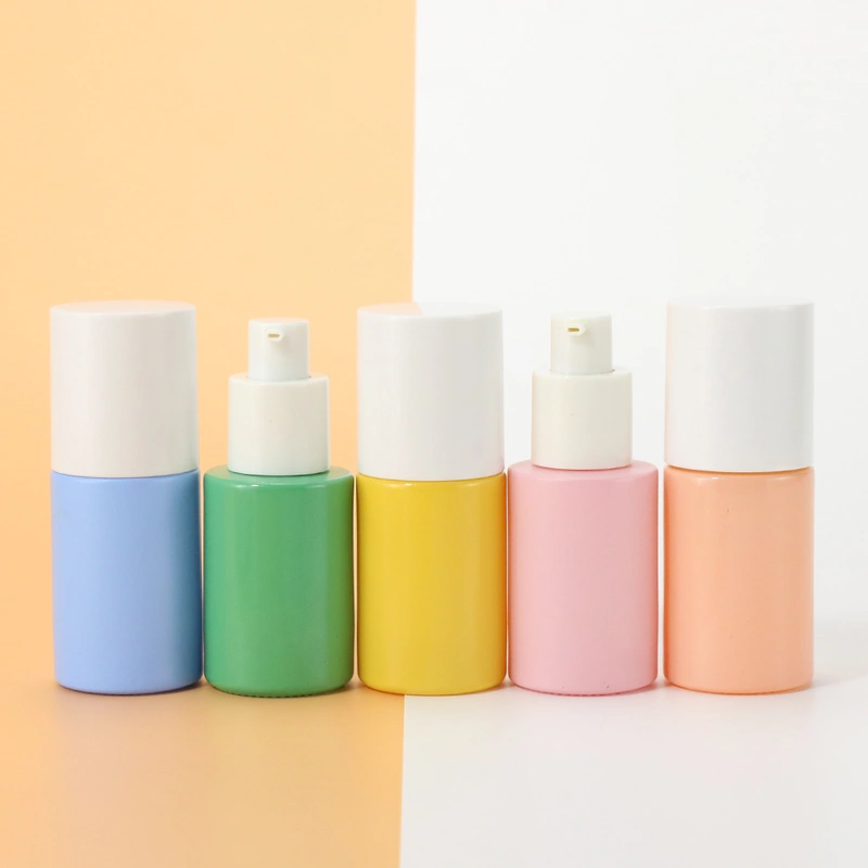 Matte White glass lotion pump bottle for cosmetic container 