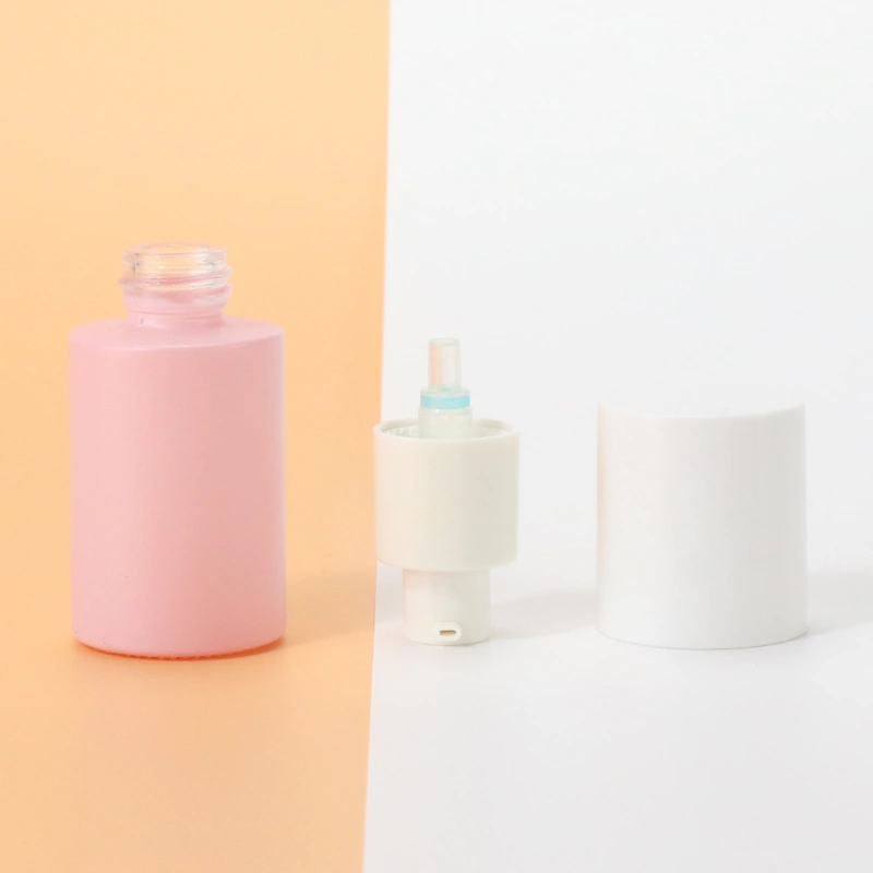 Matte White glass lotion pump bottle for cosmetic container 