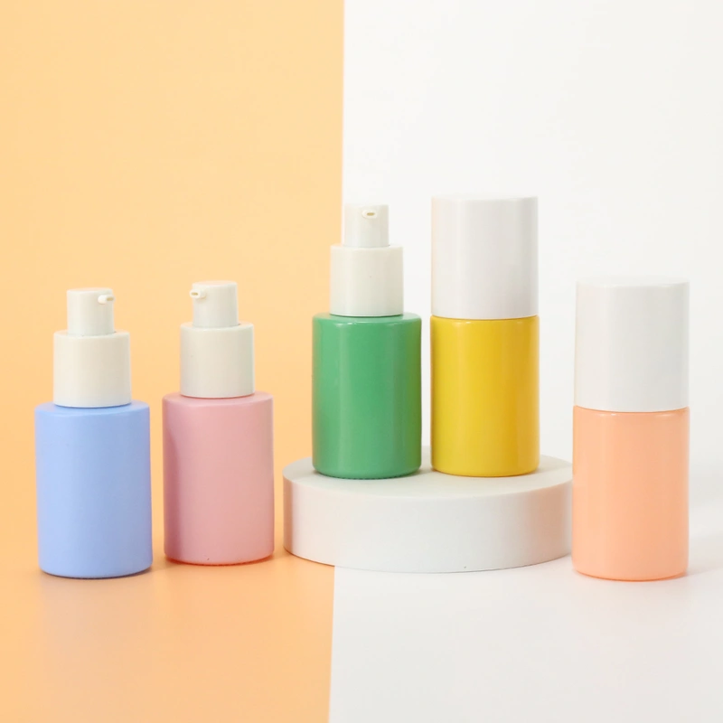 Matte White glass lotion pump bottle for cosmetic container 