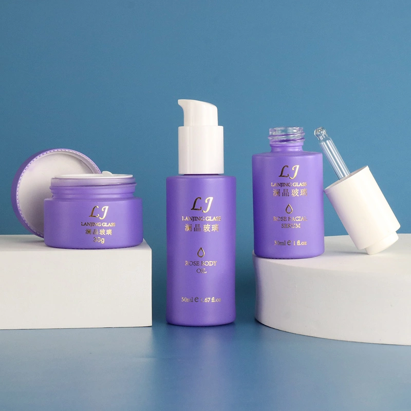 Unique custom cosmetic glass pump cream lotion glass bottle