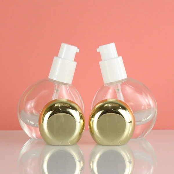 cream lotion glass bottle jar set with pump and dropper lid