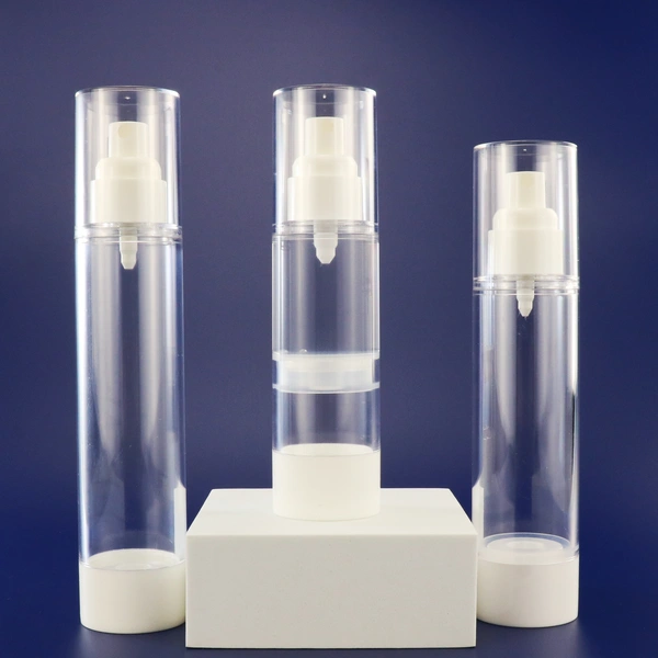 White PP Plastic Airless Pump Bottle With Snap Lotion Pump