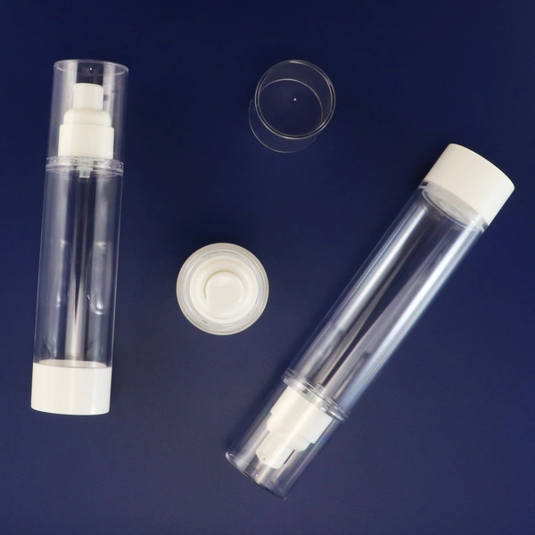 White PP Plastic Airless Pump Bottle With Snap Lotion Pump