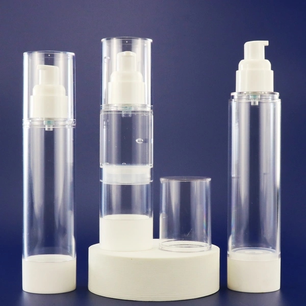 White PP Plastic Airless Pump Bottle With Snap Lotion Pump