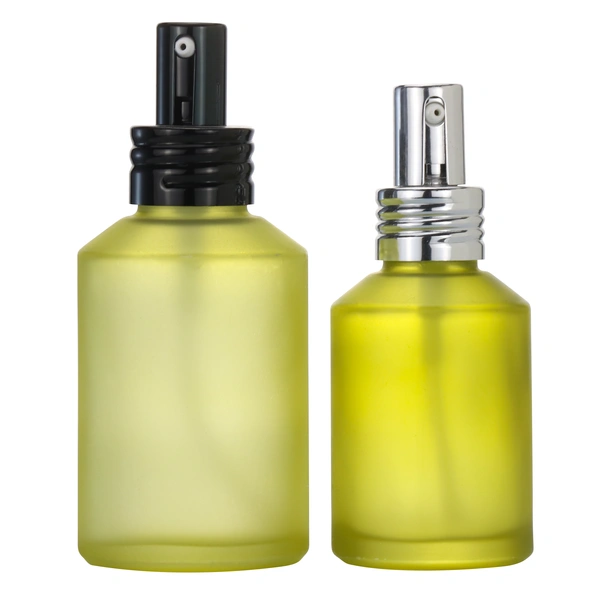 transparent oblique shoulder lotion pump perfume glass spray bottle
