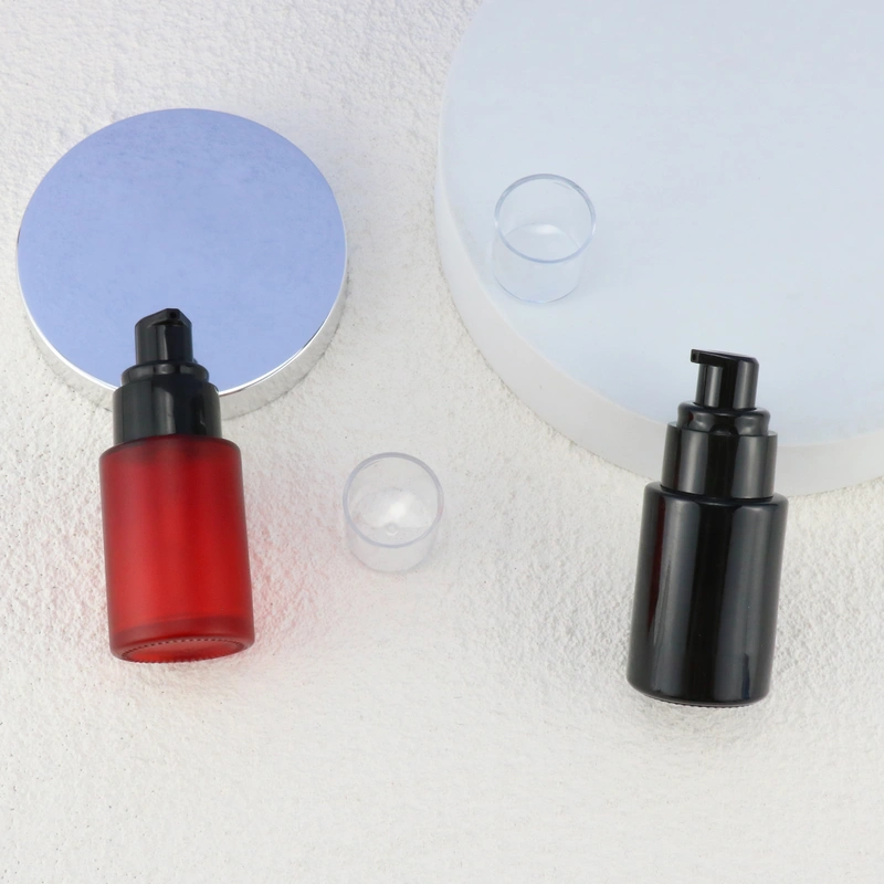 Frost Cosmetic Lotion Glass Bottle With Spray lotion Pump