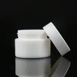30g 50g Customized frosted cosmetic glass cream jar with silver lid