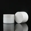 30g 50g Customized frosted cosmetic glass cream jar with silver lid