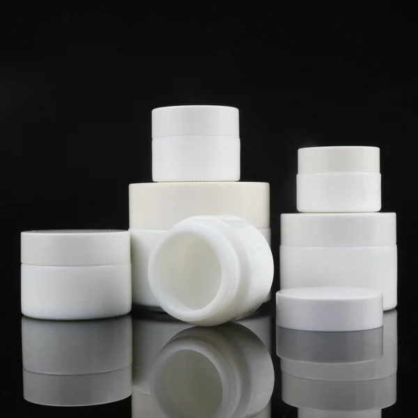 30g 50g Customized frosted cosmetic glass cream jar with silver lid