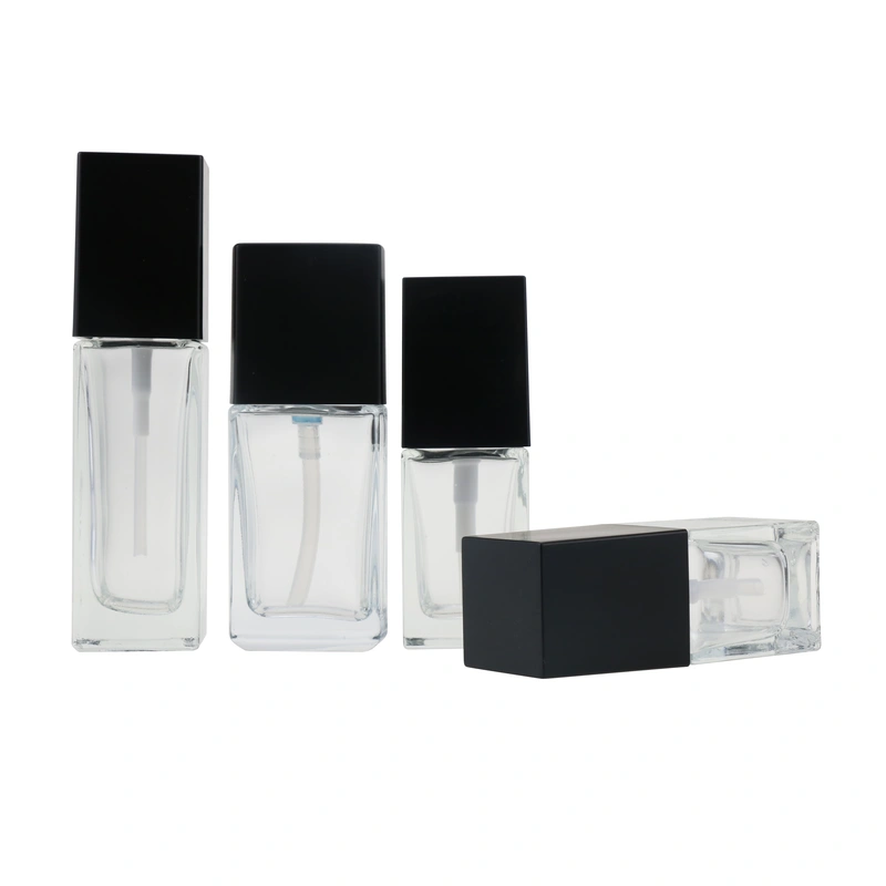 50ml matte black cosmetic lotion pump spray pump bottle for serum