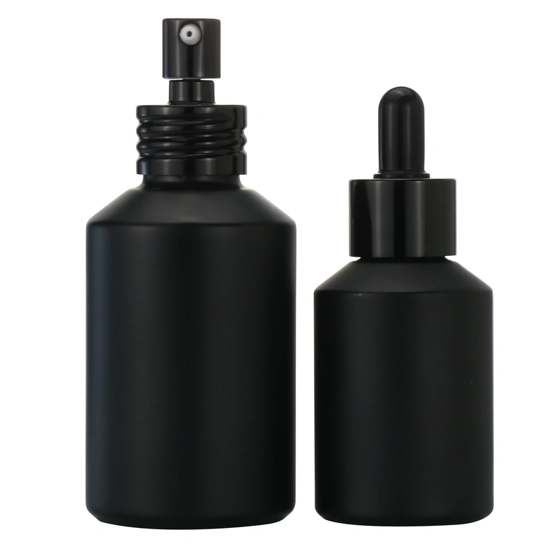 square clear empty serum lotion foundation glass bottle with pump