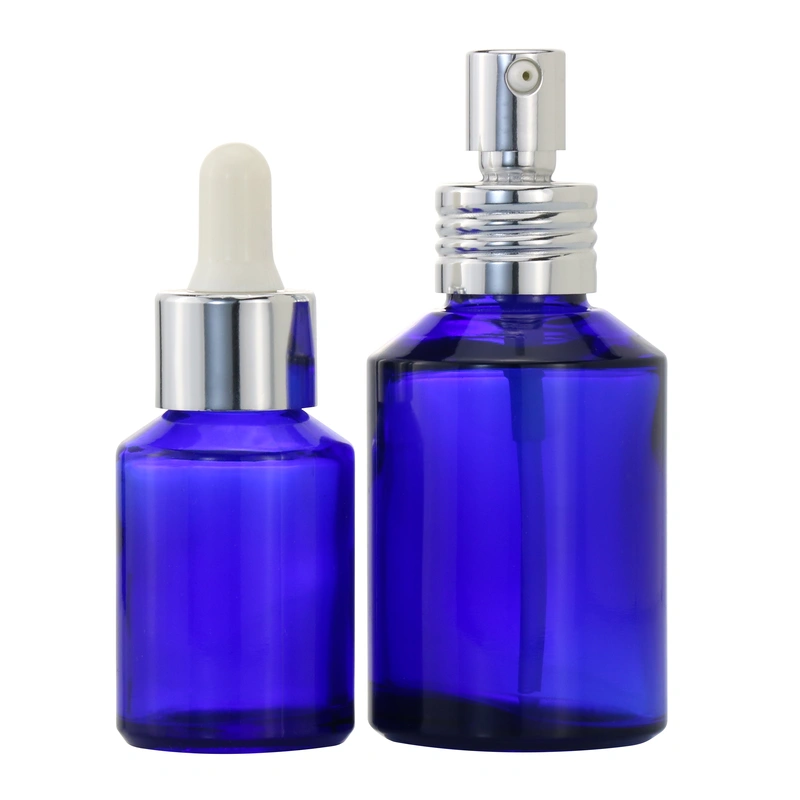 Glass Liquid Foundation Serum Spray Pump Bottle With Black Lotion Pump