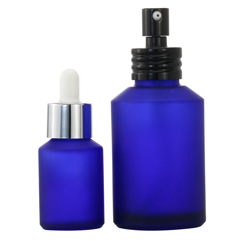 Glass Liquid Foundation Serum Spray Pump Bottle With Black Lotion Pump