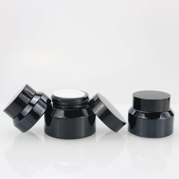 100ml matte black slant shoulder glass bottle with spray lid shoulder