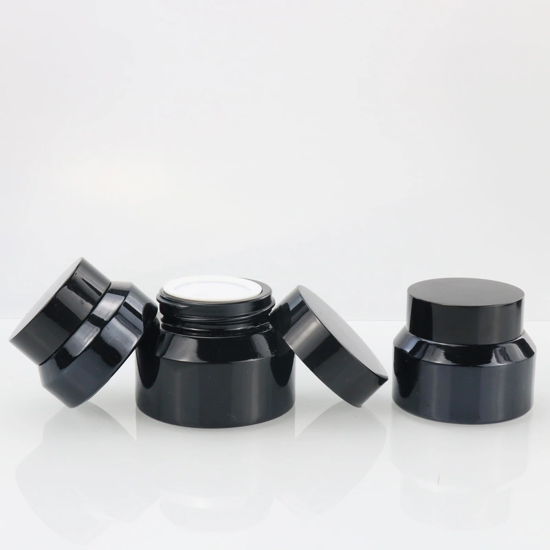 100ml matte black slant shoulder glass bottle with spray lid shoulder