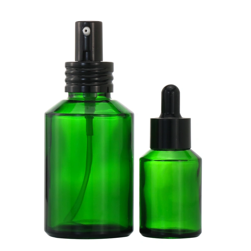 Frosted Glass Body Spray Bottles with Bamboo Pump Spray