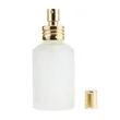  frosted glass perfume bottle with silver grey spray pump
