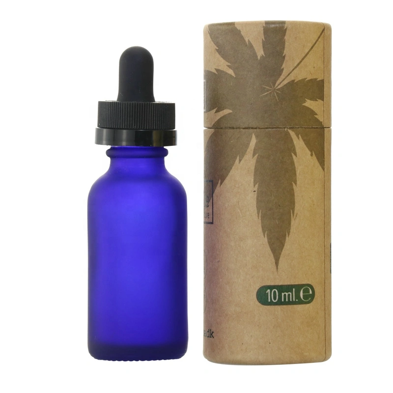 Empty Clear Round Essential Oil Cosmetic Dropper Serum Glass Bottle