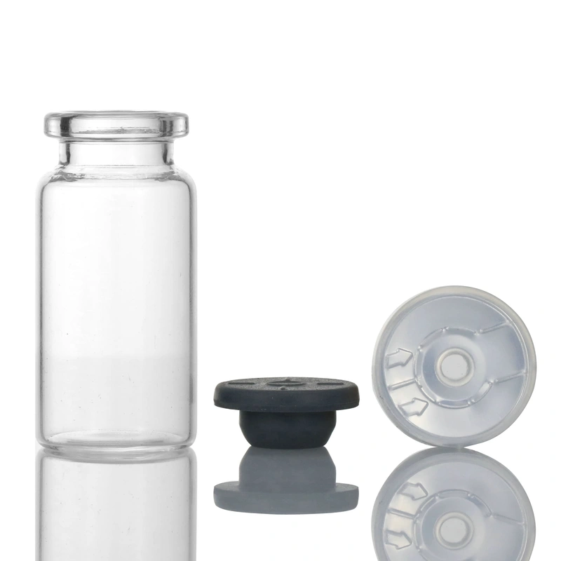 10ml 15ml 20ml 30ml amber clear with rubber stopper logo cap