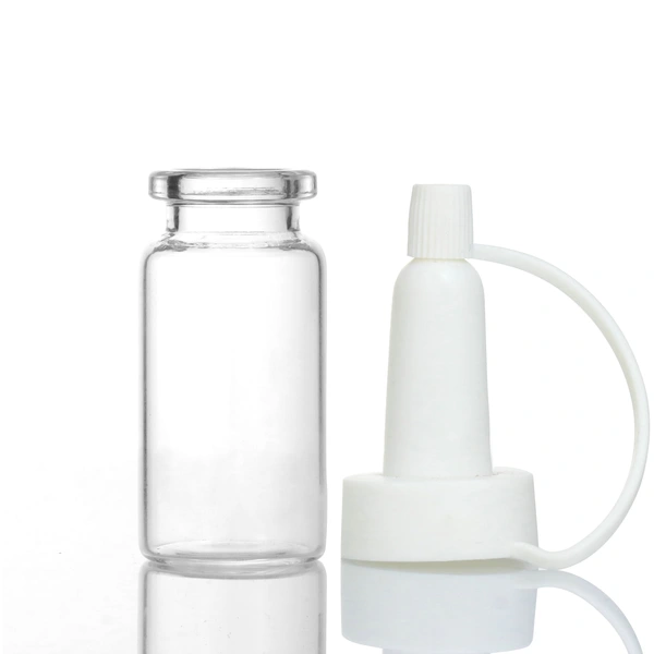 Clear Glass10ml Injectable Vials With Rubber Stopper Flip Off Cap