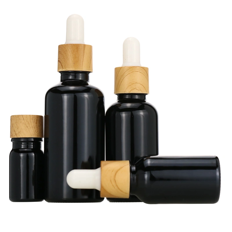 100ml Brown Skincare Serum Essential Oil Bottle with Bamboo Caps