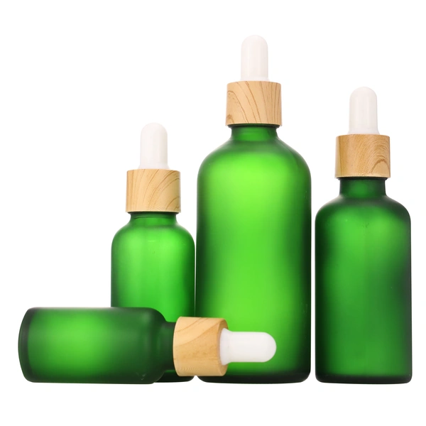 Hot Sale Luxury Bamboo essential Oil tube Glass Dropper Bottle 30ml