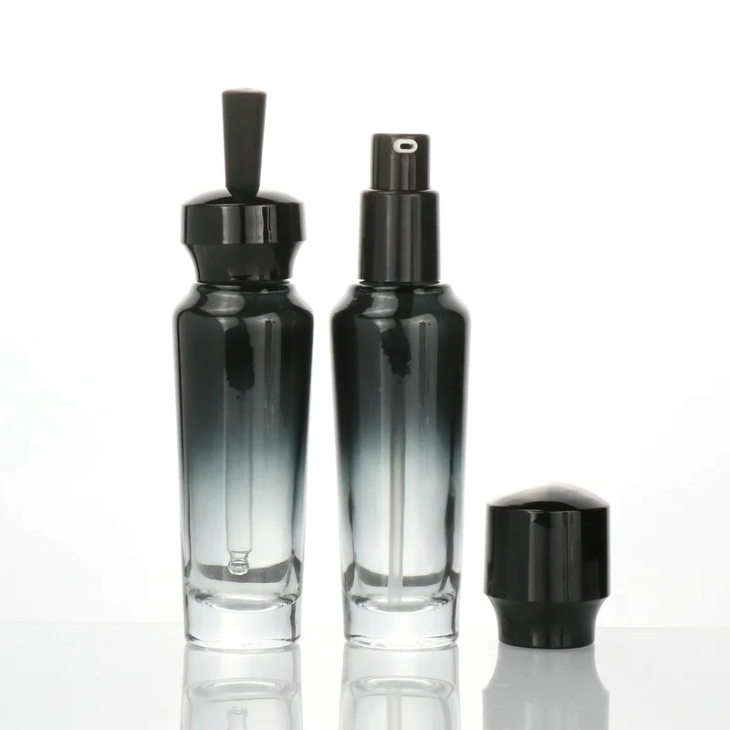 Unique desgin custom green oil pump bottle for cosmetic packaging