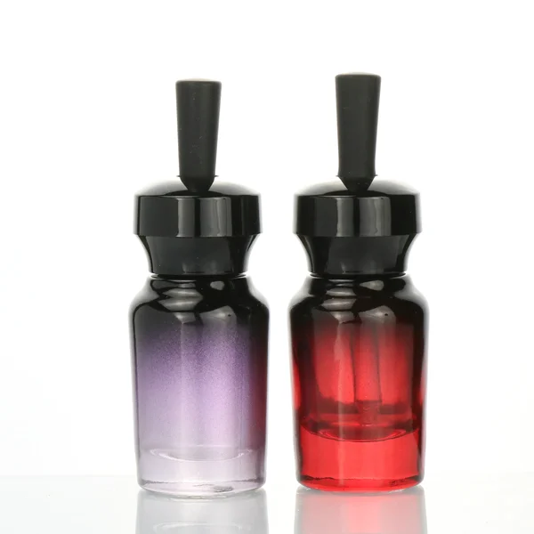 red glass pump bottle 50ml 30ml 15ml  for cosmetic packaging set
