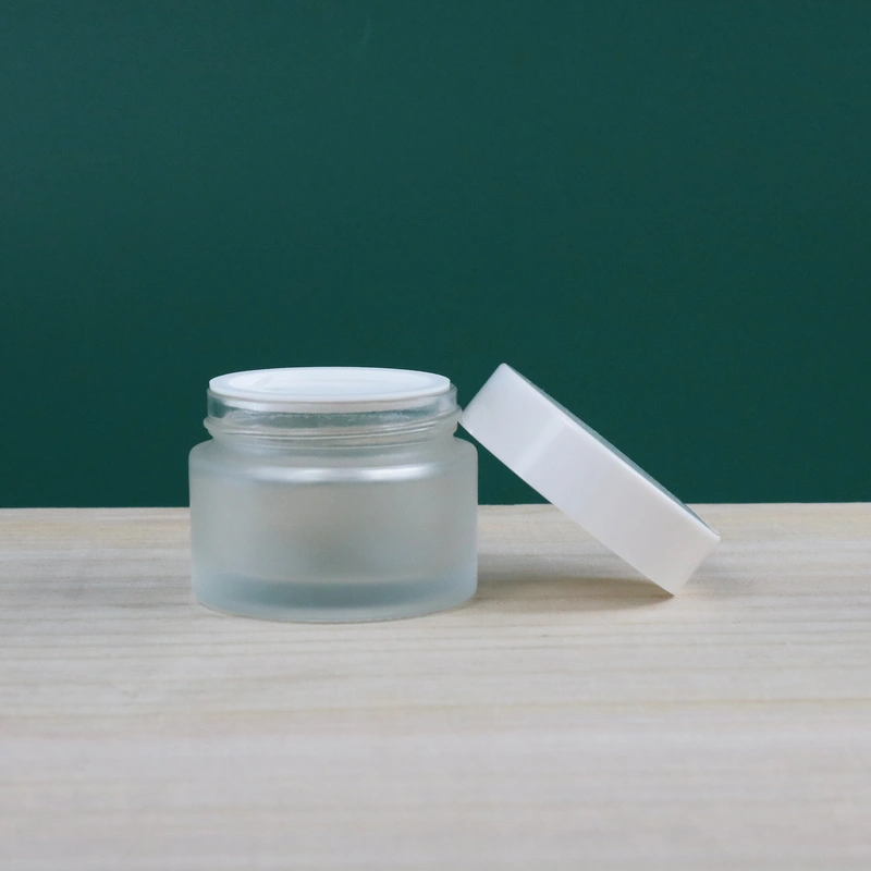 2 oz 4 oz  4 oz green amber frosted fancy glass cosmetic cream jar