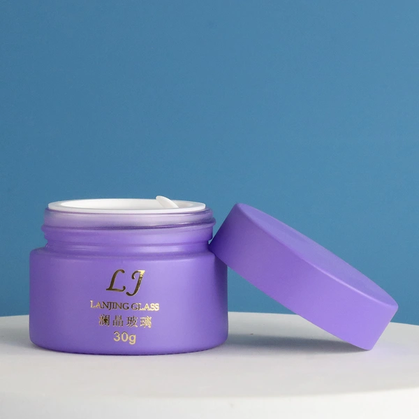  30g 50g 80g matte frosted empty glass cosmetic jar with lids
