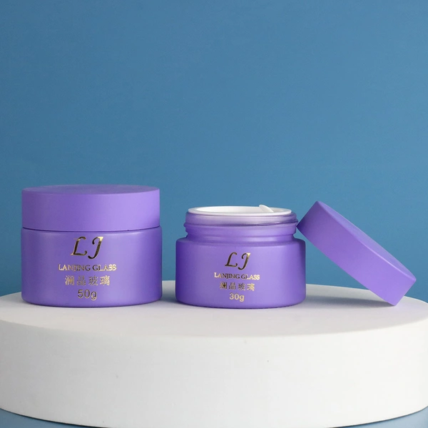  30g 50g 80g matte frosted empty glass cosmetic jar with lids