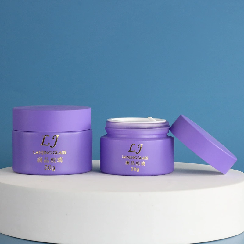  30g 50g 80g matte frosted empty glass cosmetic jar with lids