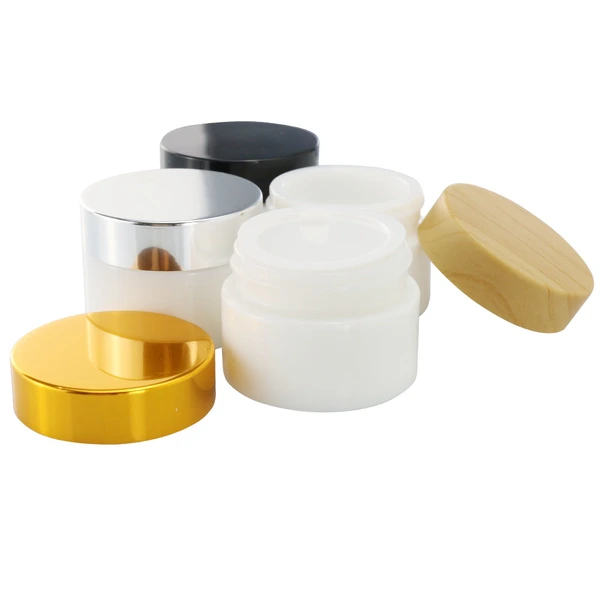 100ml opal white glass moisturizer cosmetic cream jar with lid