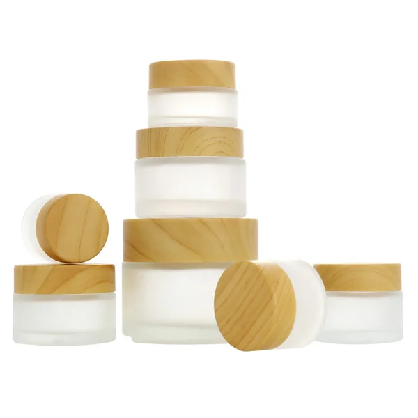 High quality square cosmetic jar set glass cream jar 40ml 50g 100ml 