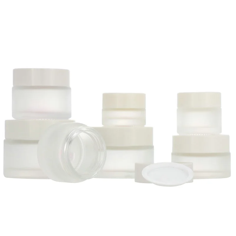High quality square cosmetic jar set glass cream jar 40ml 50g 100ml 