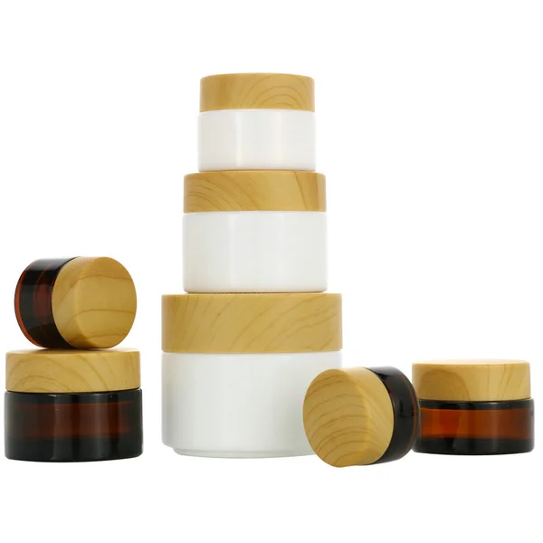 High quality square cosmetic jar set glass cream jar 40ml 50g 100ml 