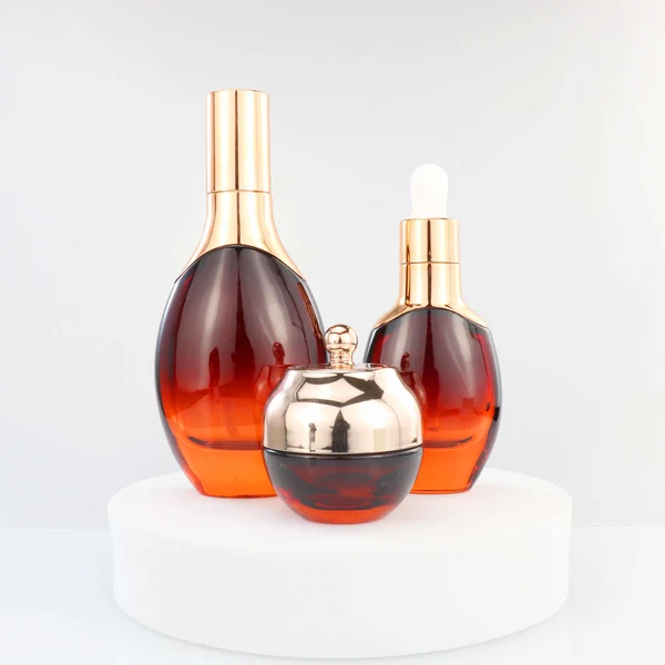 50ml luxury custom round frosted glass cosmetic packaging